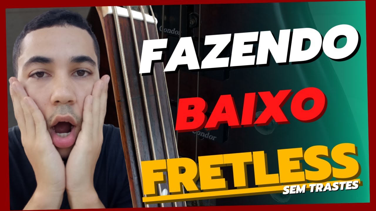 FAZENDO BAIXO FRETLESS - Transformando Baixo Em fretless (SEM TRASTES) Baixo Condor BX 12 Fretless