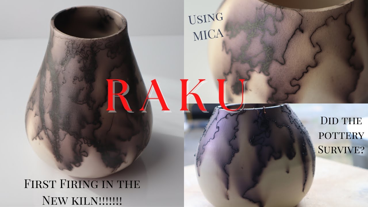 Mica on Raku Pottery // First Firing in Raku Kiln