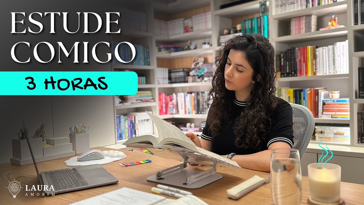 Estude/Escreva comigo em TEMPO REAL (3 horas) #479 | Study with me | Laura Amorim