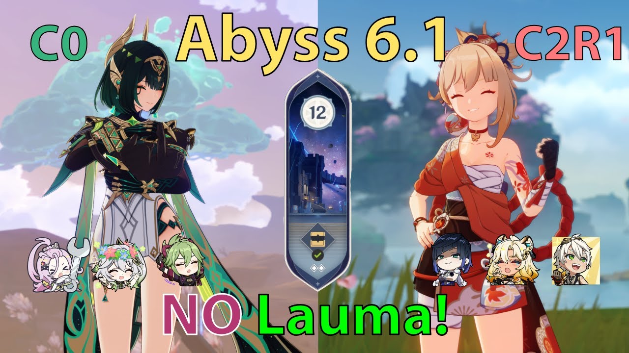 Genshin Impact Spiral Abyss 6.1 | C0 Nefer, C2R1 Yoimiya | NO Lauma | Luna II