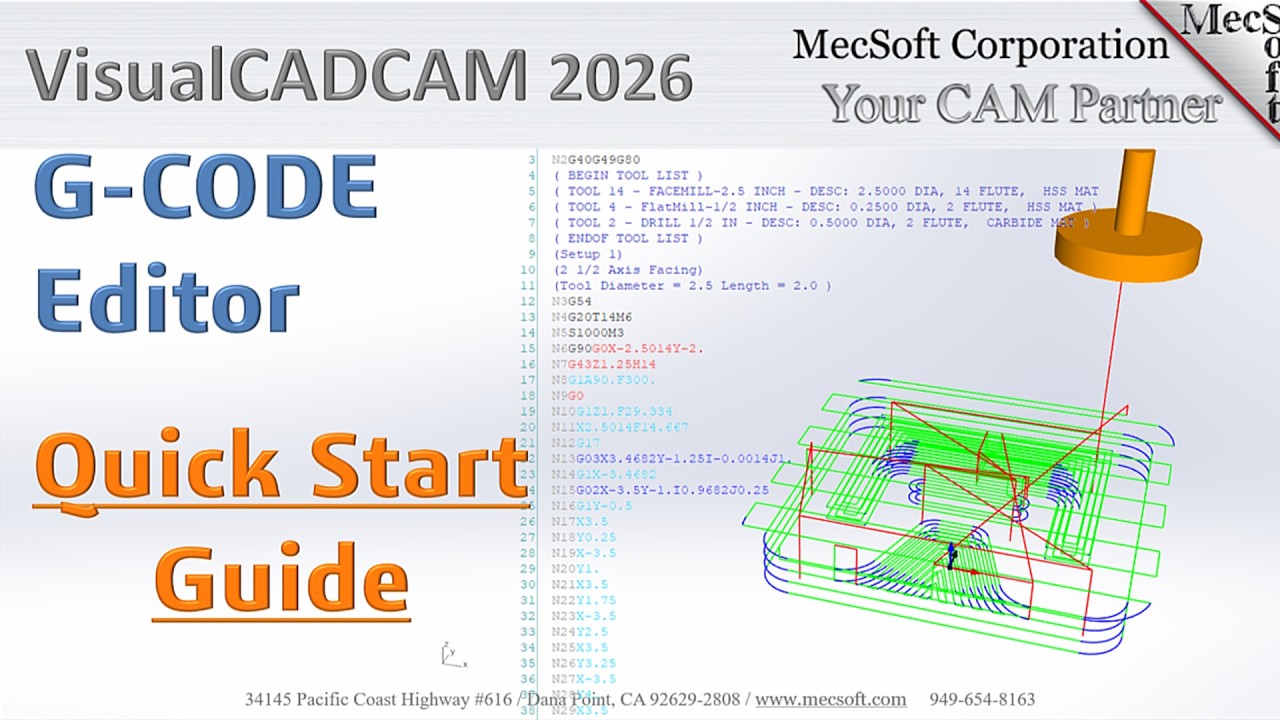 VisualCAD/CAM 2026: G-CODE Editor Quick Start