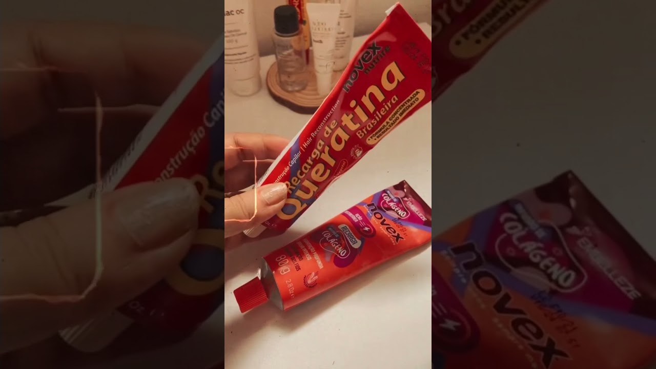 Recarga de Queratina e recarga de col&aacute;geno da #NOVEX #embelleze - #cachos