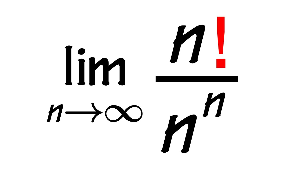 Limit of n!/n^n as n goes to infinity,  squeeze theorem, calculus 2 tutorial