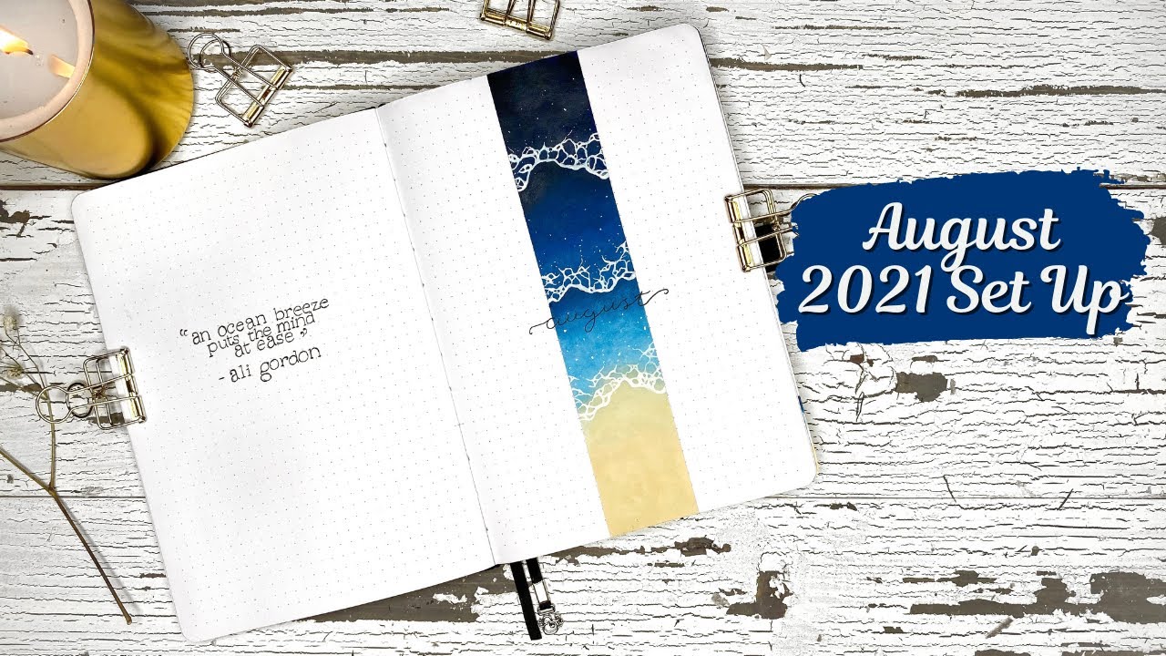 AUGUST 2021 OCEAN BULLET JOURNAL SET UP