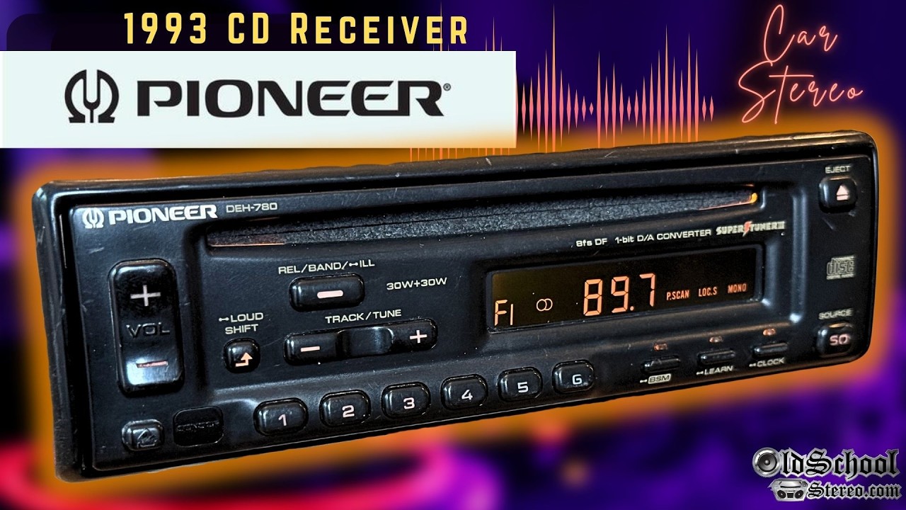 Klasyczny, oldschoolowy samochodowy odtwarzacz CD Pioneer DEH-780 z 1993 roku
