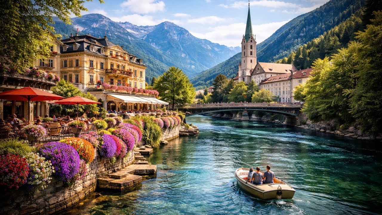 Бад Ишль, Австрия🇦🇹Где отдыхали императоры 👑Красивый курортный город, прогулка в 4K