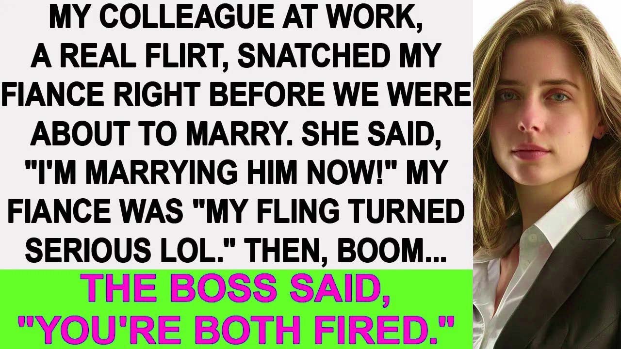 My colleague stole my fiance right before we marry. Then the boss said to them 'You're both fired'.