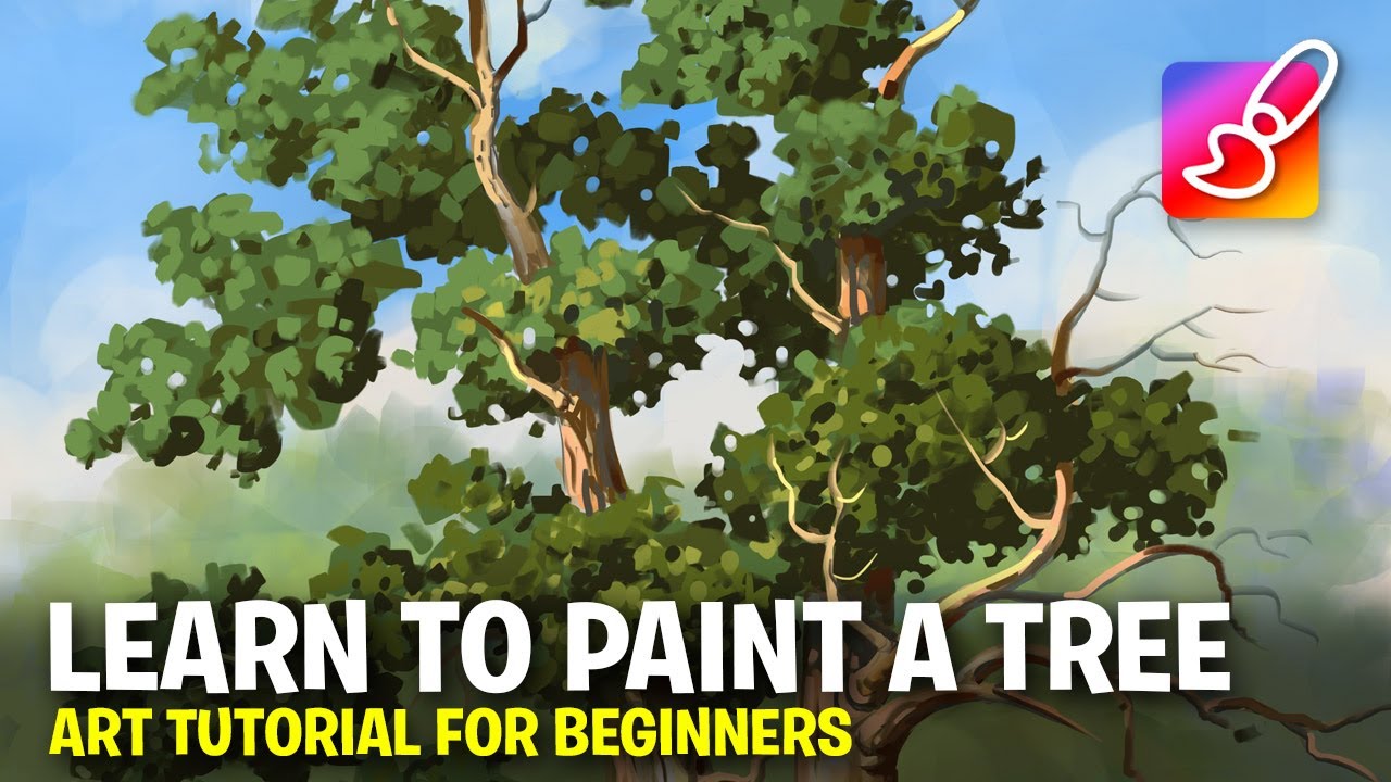 Learn To Paint A Tree Landscape (Tutorial For Beginners / Digital Painting Tutorial Photoshop 2024)