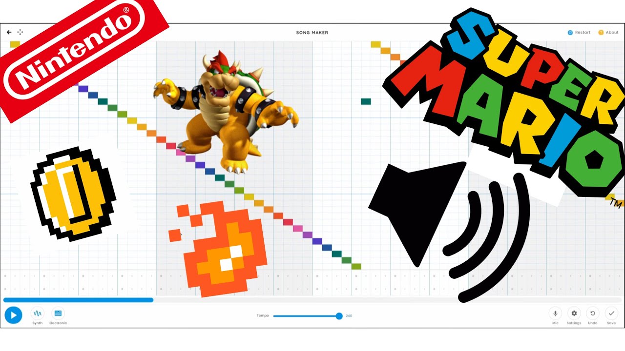 Super Mario Bros Game Sounds but on Song Maker - Chrome Music Lab