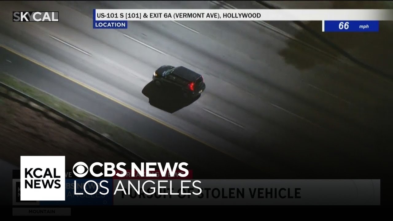 Stolen vehicle suspects flee from car following lengthy chase through Los Angeles