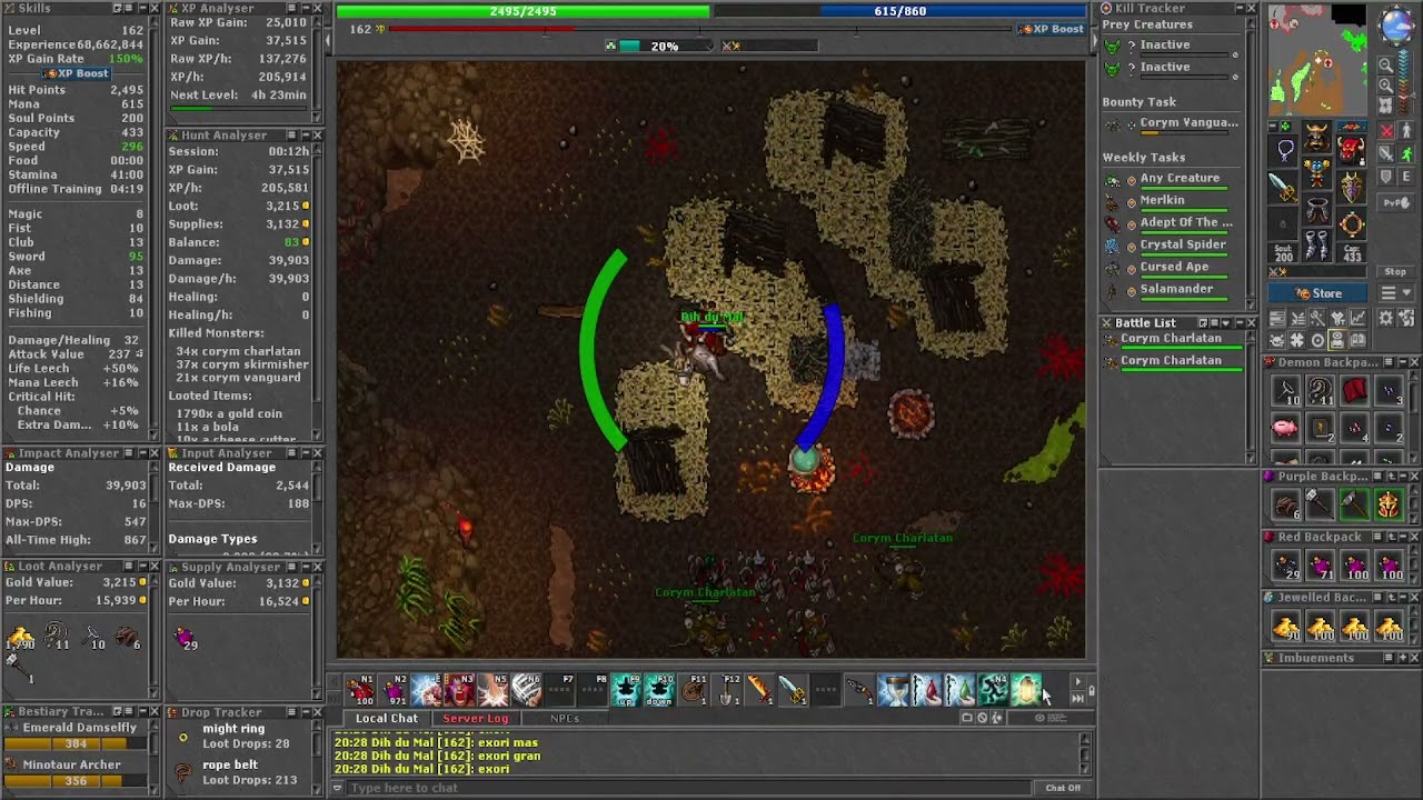 Tibia EK do 1 ao 1000 - 23/01/26 - Dia de Bounty Hunt #Tibia #TibiaLeveling #TibiaHunt