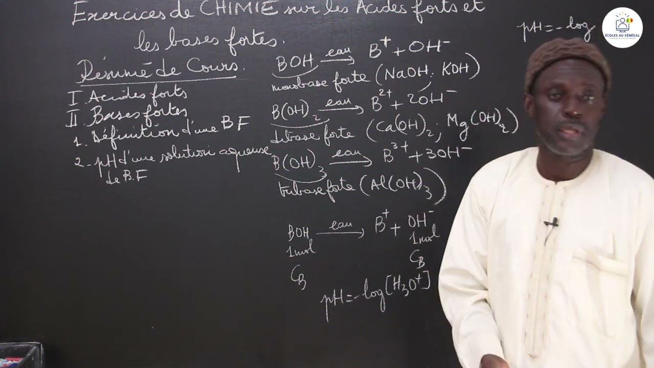 Exercices - Terminale S - PC : Chimie / Acides forts et les bases fortes / Suite 1 / M. Diop