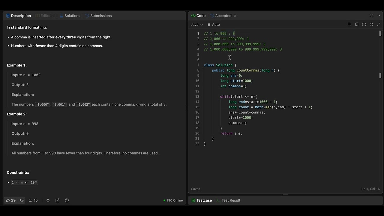 Leetcode-3871: Count Commas in Range 2 || JAVA Solution