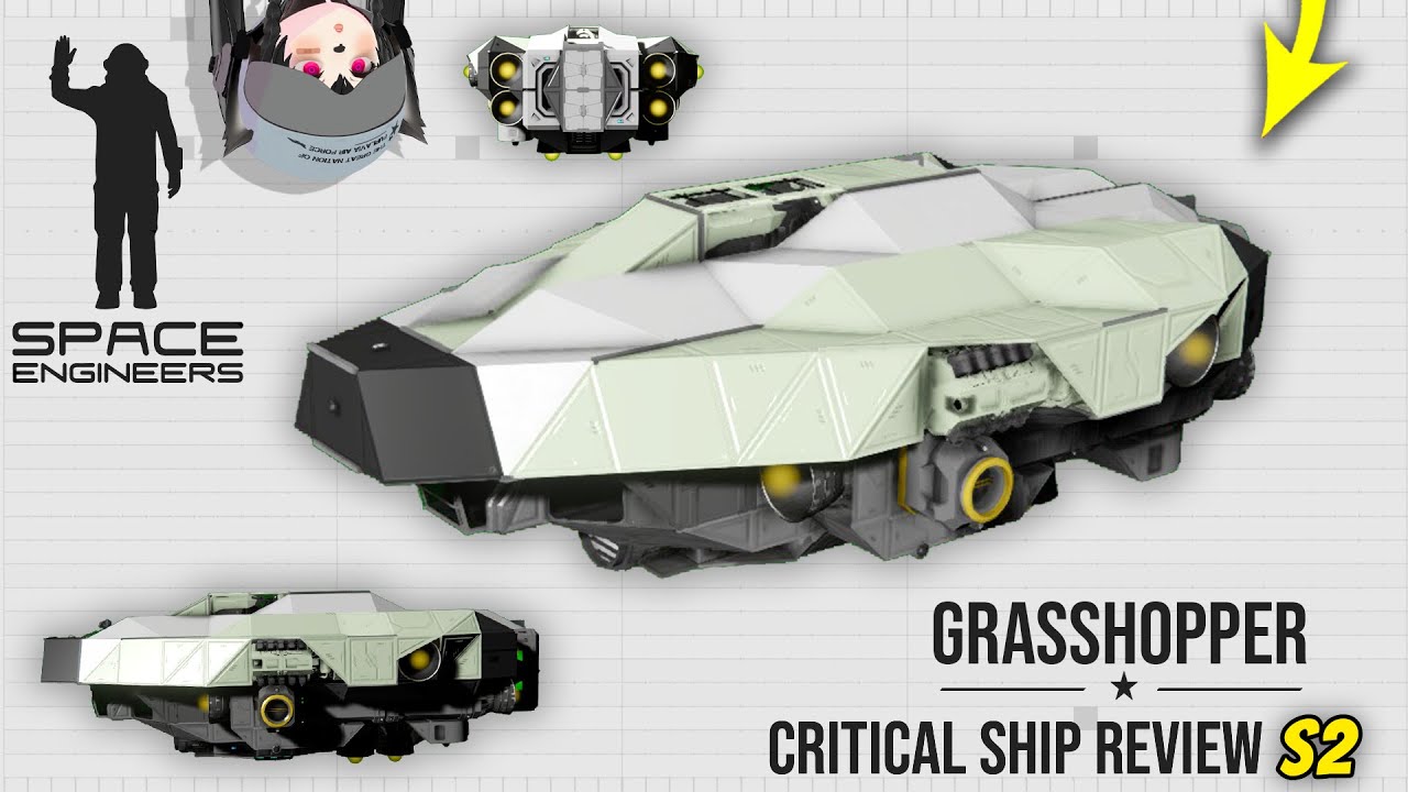 This Practical Starter Ship is Very Livable, Space Engineers Critical Ship Review, Grasshopper
