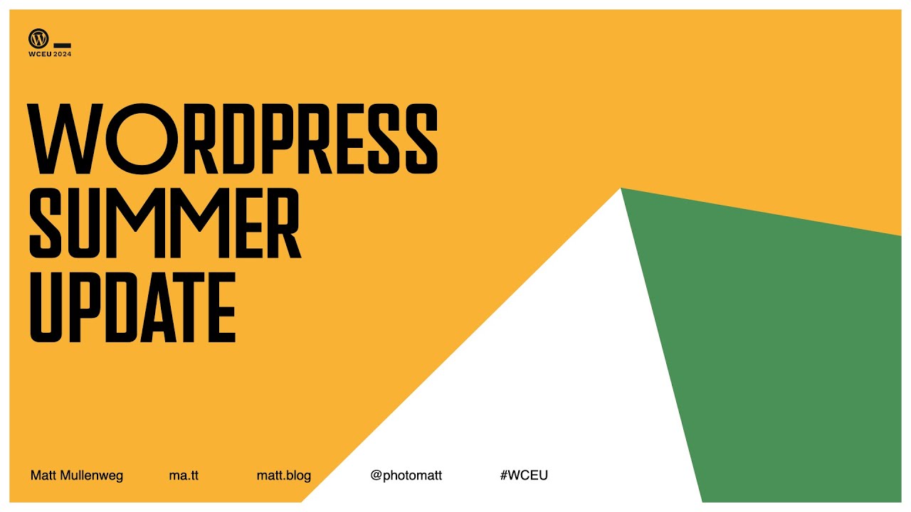 WordCamp Europe 2024: Matt Mullenweg Keynote Presentation