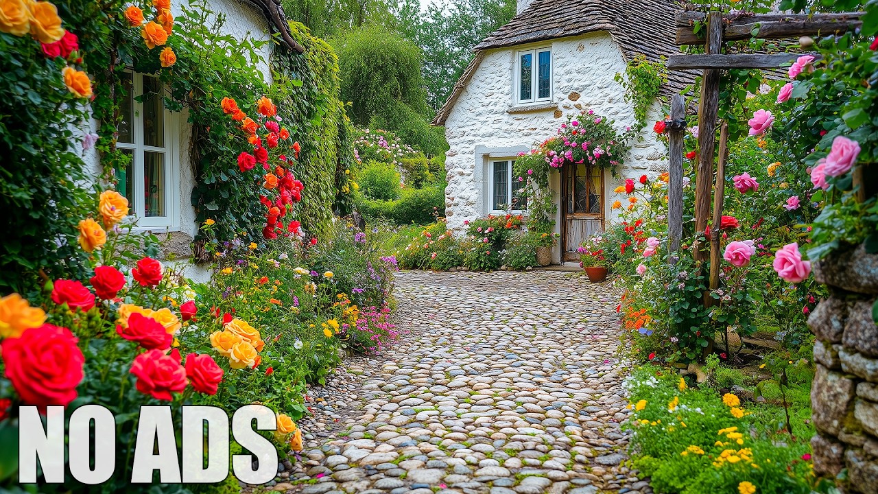 3 Hours Relaxing Music 🌿Beautiful Relaxing Garden Calm Your Mind, Stop Overthinking 🎵 No Ads
