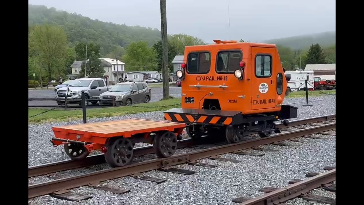 East Broad Top Railroad narrow gauge 2024 speeder south bound from Orbisonia