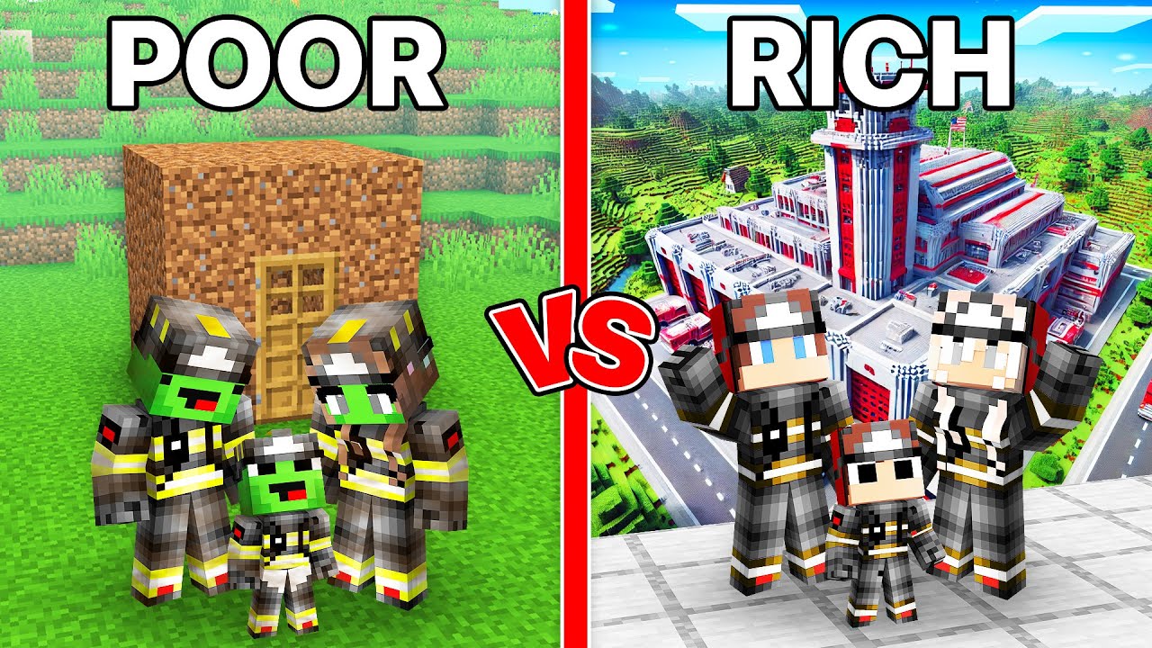 Mikey POOR vs JJ RICH FIREFIGHTER Family in Minecraft (Maizen)