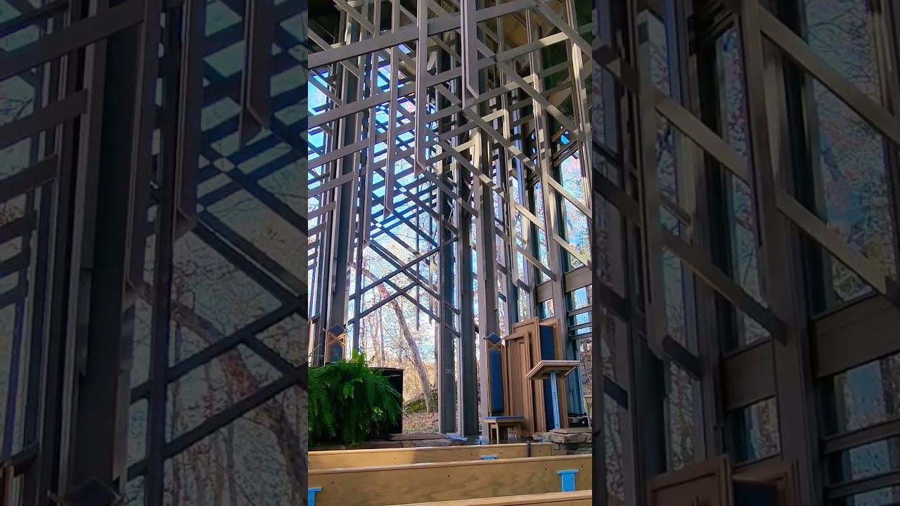 I got chills! 🥺 Beautiful piano solo in Thorncrown Chapel #shorts #travelshorts