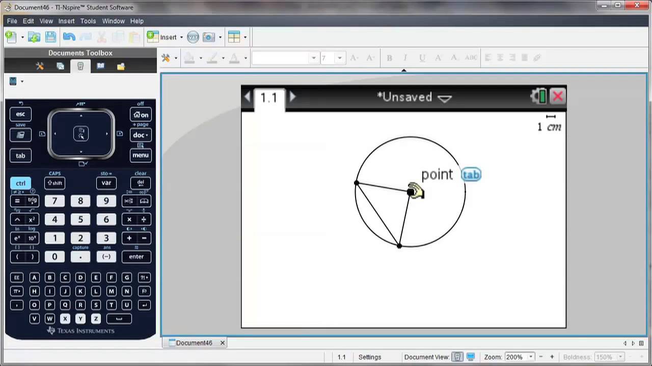 Geometry-App in der TI-Nsipre CX Technologie