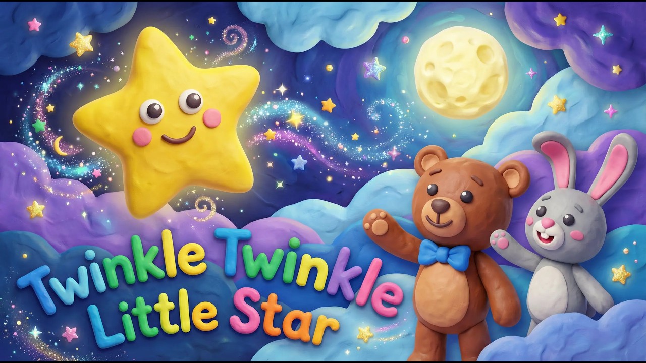 Twinkle Twinkle Little Star Nursery Rhyme in English for Kids ¦ Plasticine Play