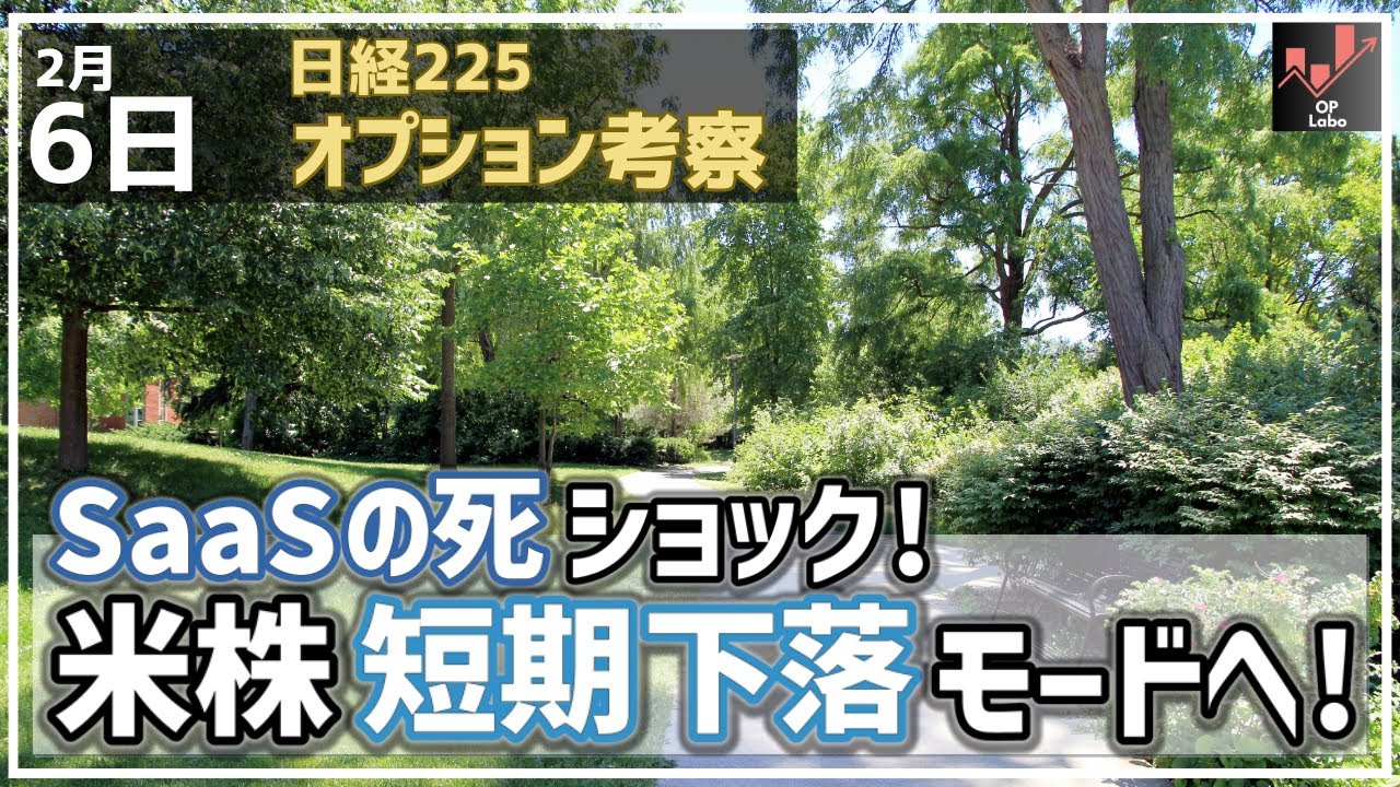 【日経225オプション考察】2/6 SaaSの死 ショック！ 米株 短期下落モードで日本株も上値重い！