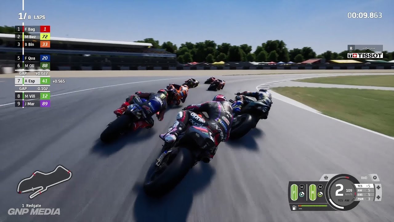 MotoGP 23 - Aleix Espargaro - Donington Park Circuit - 8 Laps - Fuel & Tires Management - Gameplay