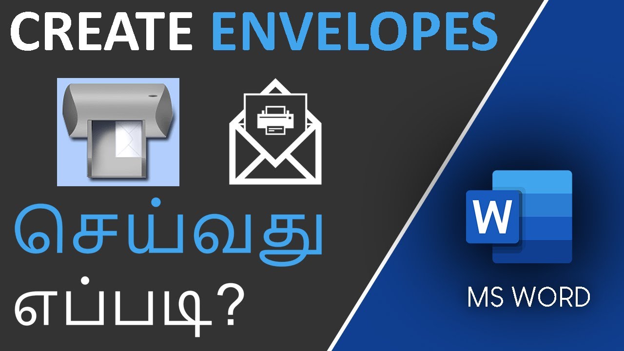 How to Create Envelopes in MS Word in Tamil