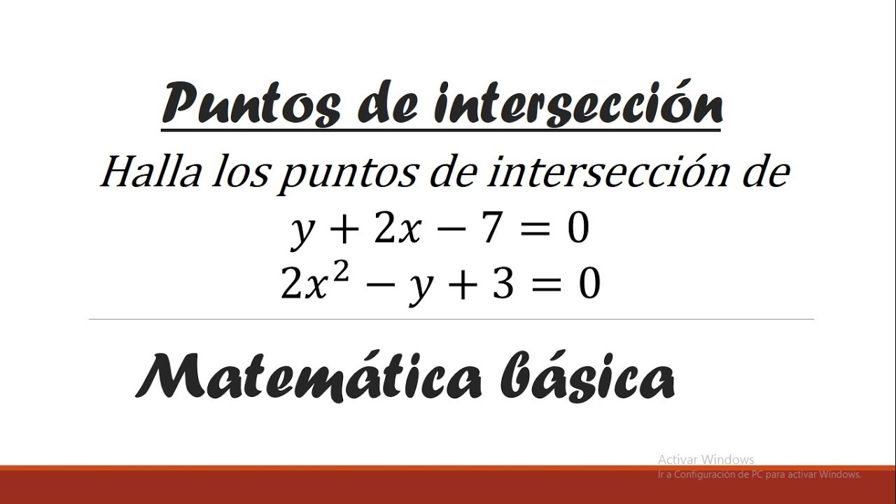 Puntos de intersección entre una recta y una parábola