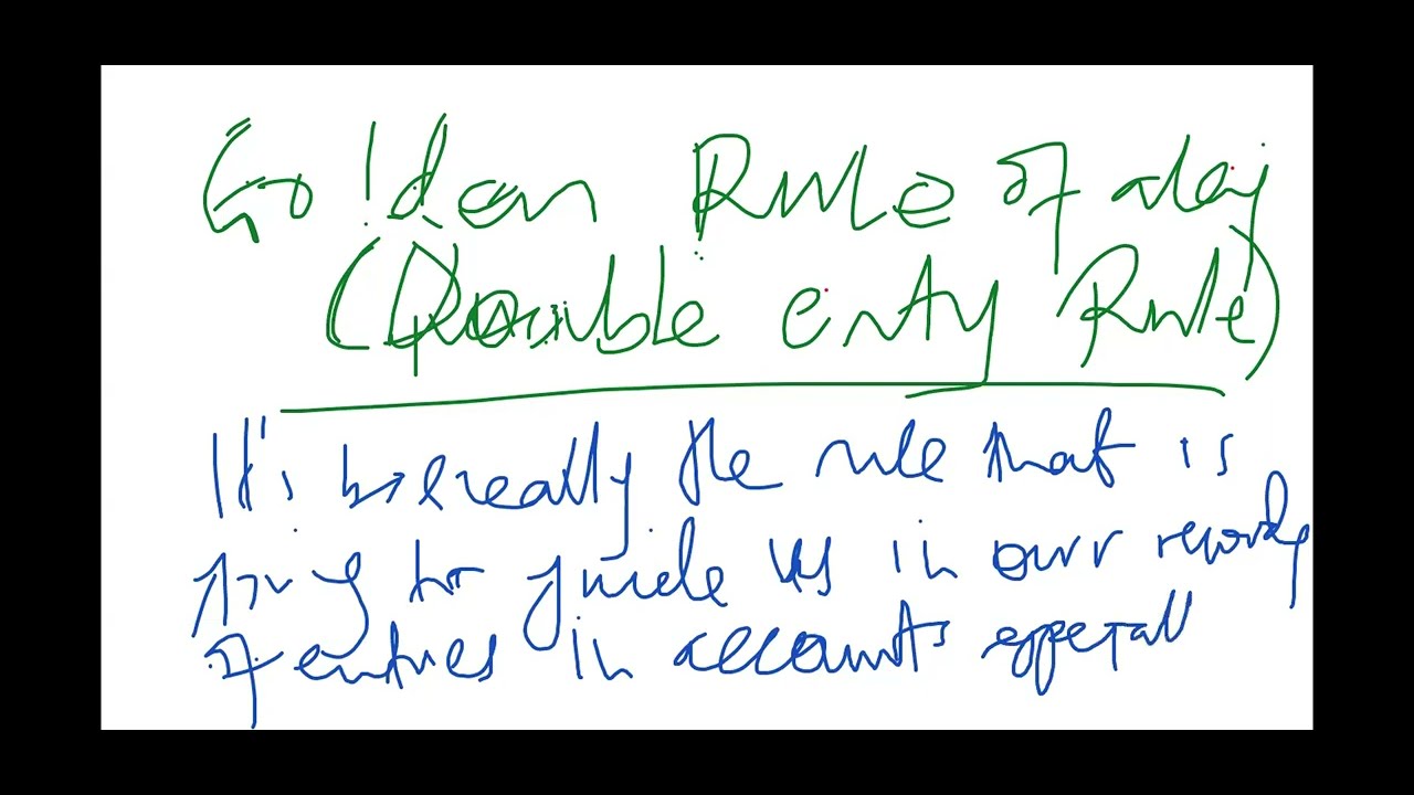 DOUBLE ENTRY / GOLDEN RULE OF ACCOUNTING - part 1