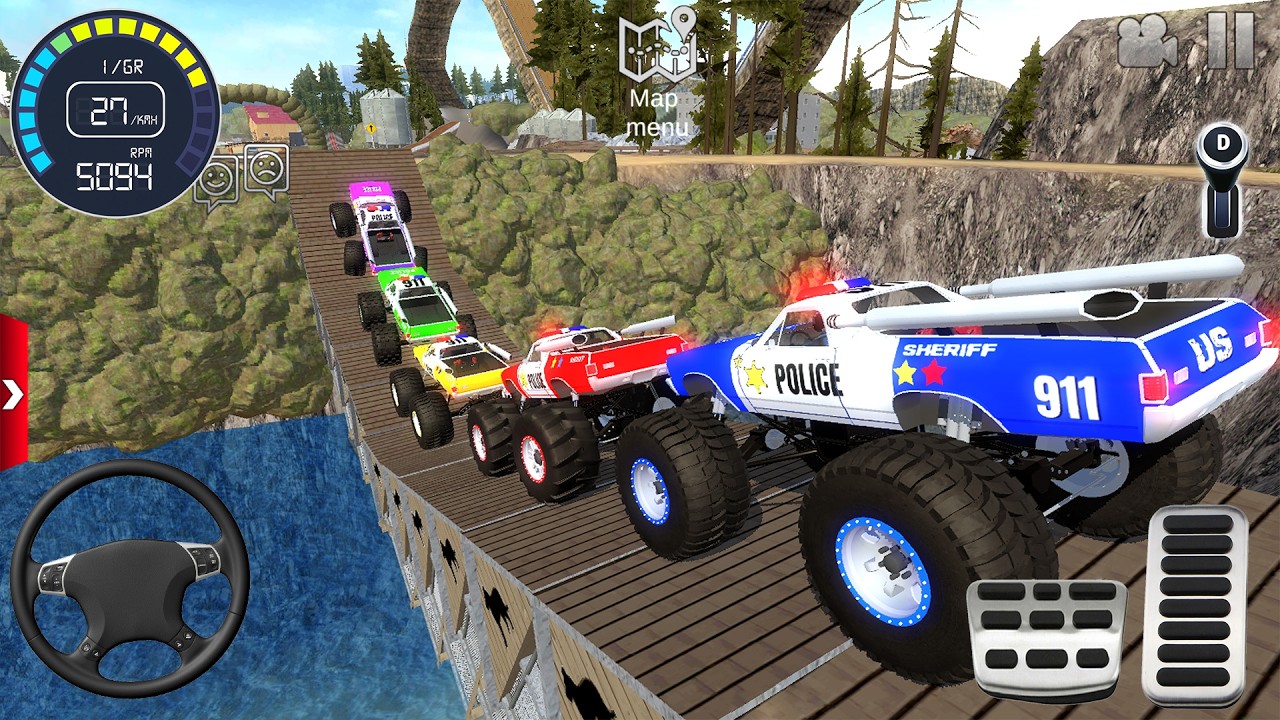 Impossible Off-Road Monster Truck Driver Racing #3 - Police Car Stunt Driving - Android GamePlay