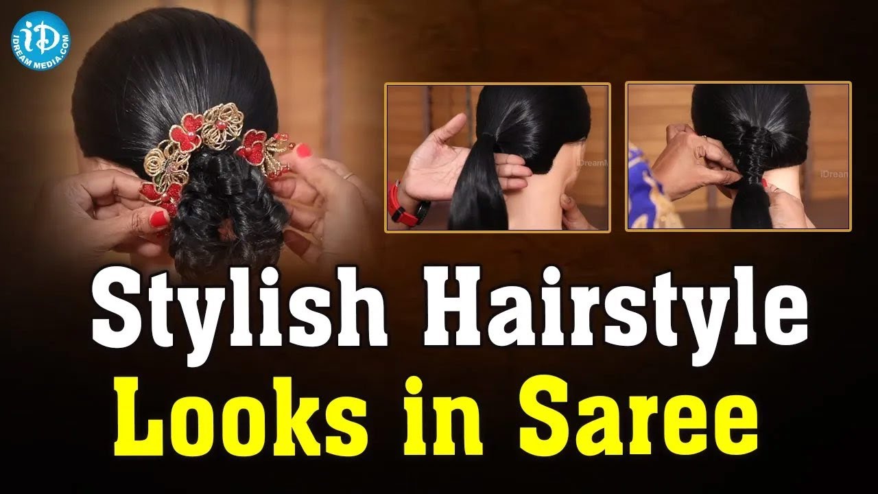 Stylish Hairstyle Looks in Saree | Ponytail | Sobha Rani Beautician & Therapist