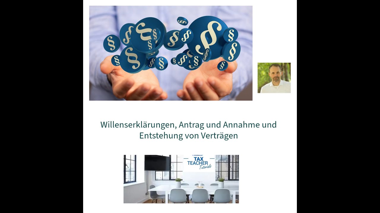 Willenserklärungen, Antrag und Annahme und Entstehung von Rechtsgeschäften im Lernfeld 1