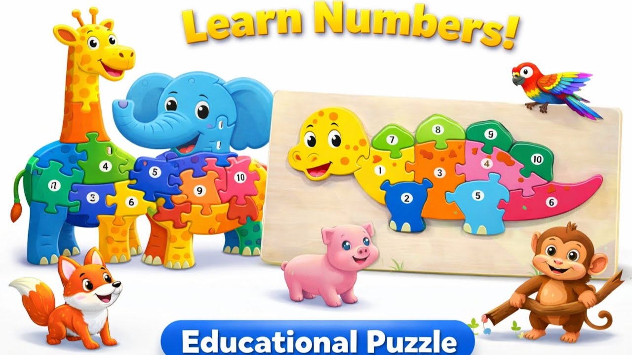 Dinosaur Number Puzzle for Kids | Learn 1–10 Fun Game