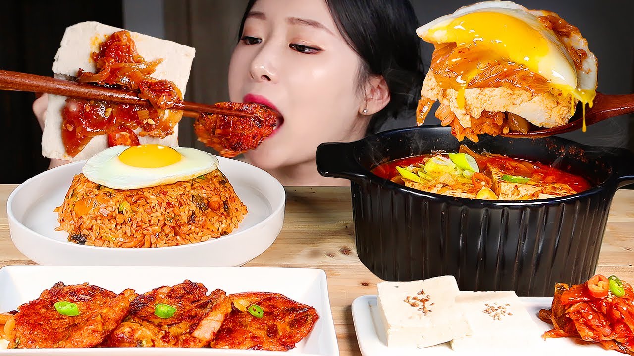 MUKBANG * Корейская кухня кимчи ❤️ Кимчи Жареный Рис & Кимчи рагу & Кимчи Блины ASMR Eating Show