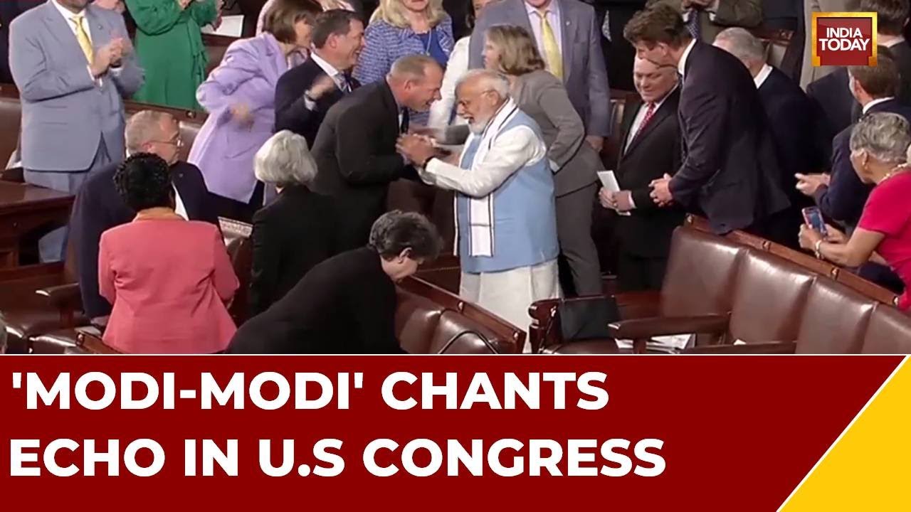 PM Narendra Modi Walks In To Loud Cheer & Claps | PM Modi State Visit 2023