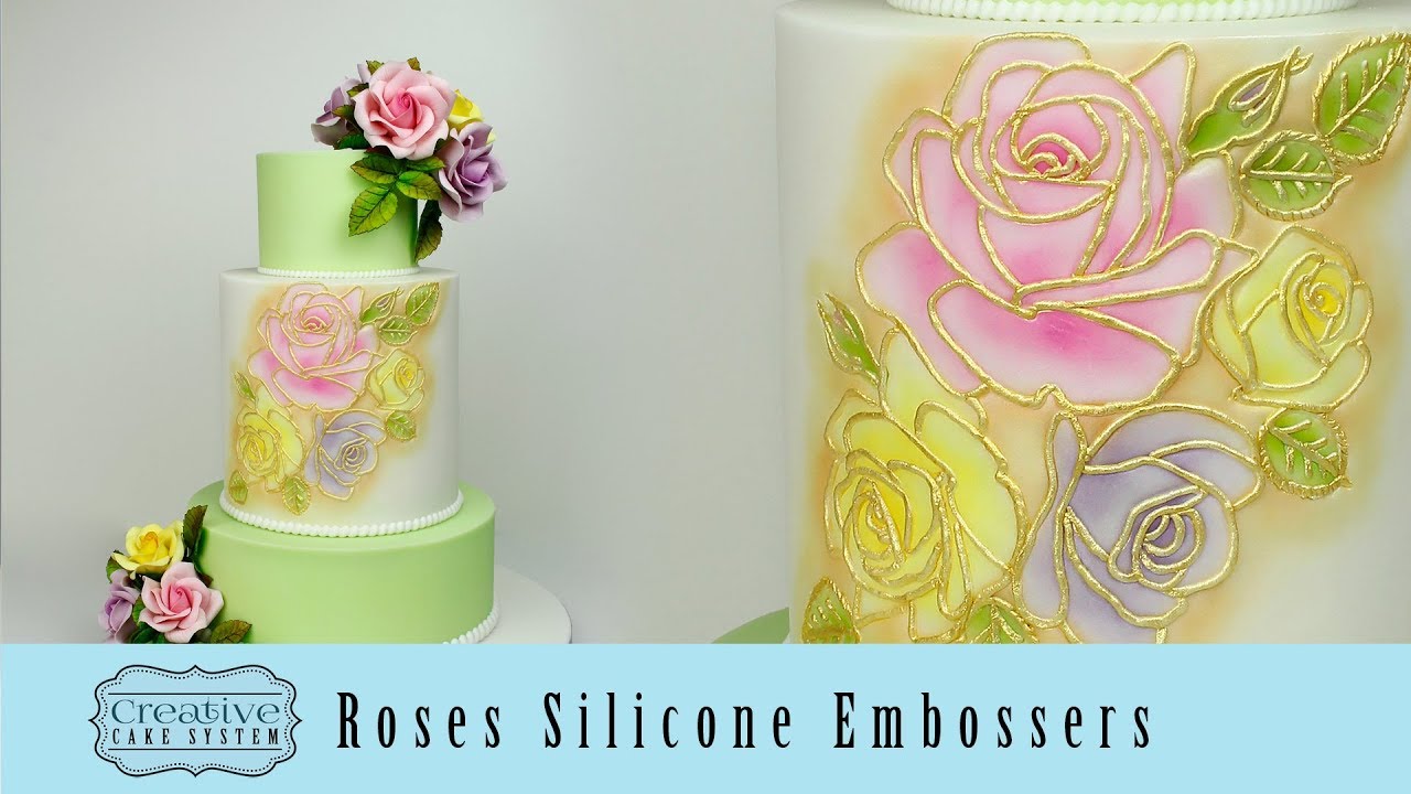 Roses Silicone Embossers for Cake Decorating