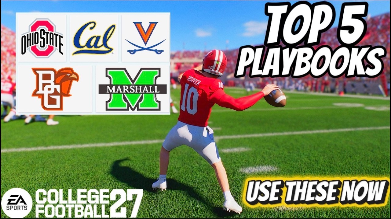 TOP 5 PLAYBOOKS COLLEGE FOOTBALL 27!