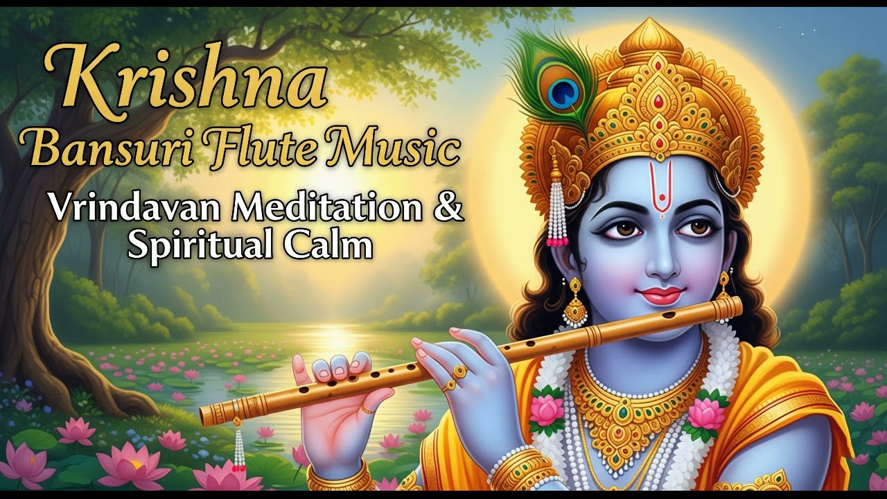 🌿 Krishna Bansuri Flute Music | Vrindavan Meditation & Spiritual Calm