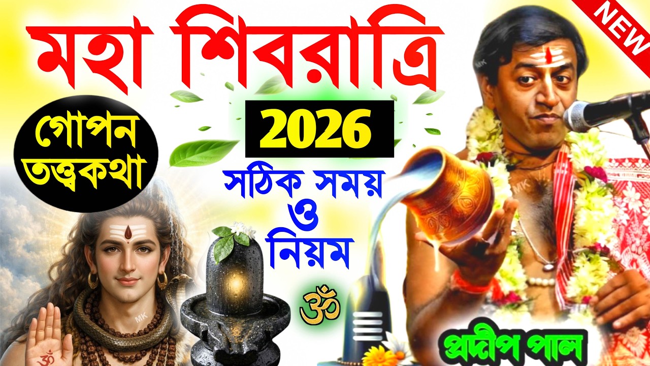 মহা শিবরাত্রির সঠিক সময় ও পালনের নিয়ম ! shivratri 2026 ! প্রদীপ পাল কীর্তন ! pradip pal new kirtan