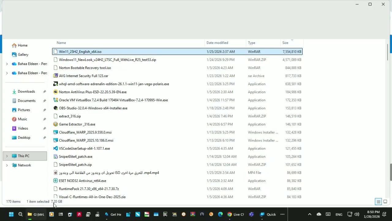 windows 11 pro insider preview evaluation copy  build 26300 7674 ge prerelease im 260120 1446