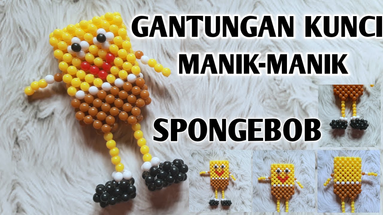 Gantungan Kunci Manik Manik Boneka SpongeBob SquarePants // How To Make Beaded Keychain Spongebob
