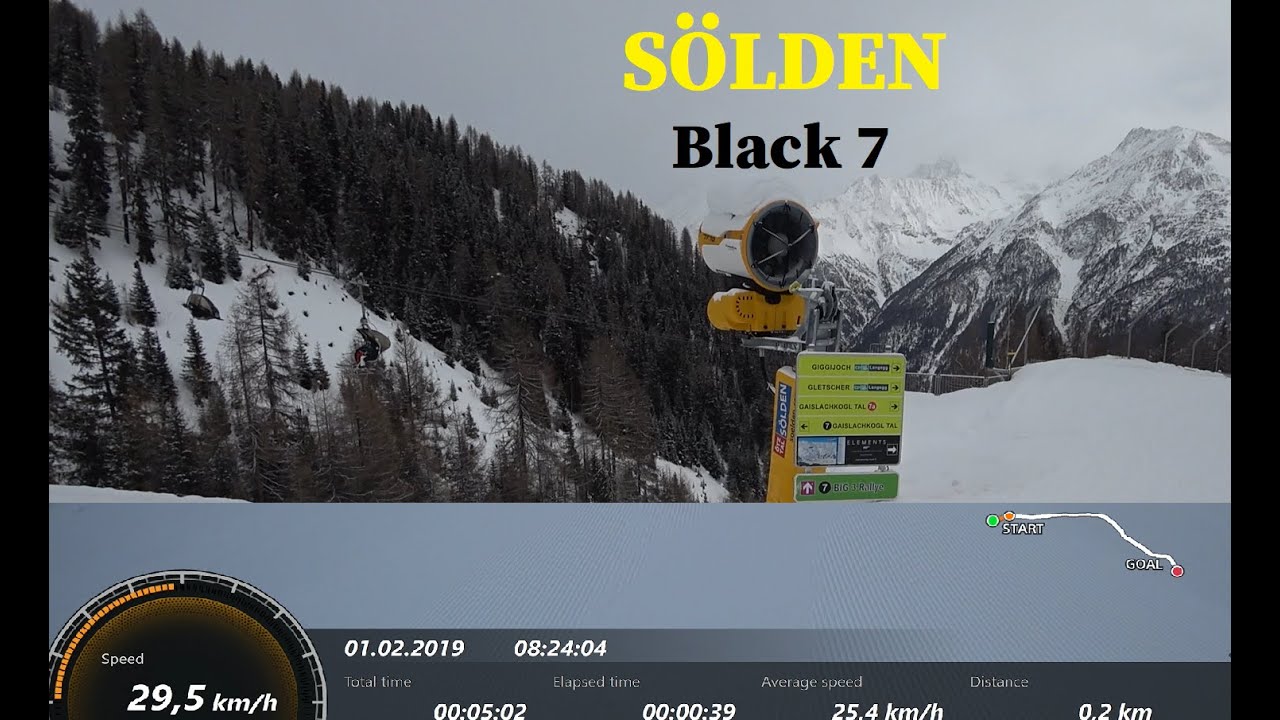 Sölden Skifahren Skiing, Black 7 Slope/Run, Schwarze Piste 7, Tirol, Зельден Чорна траса 7