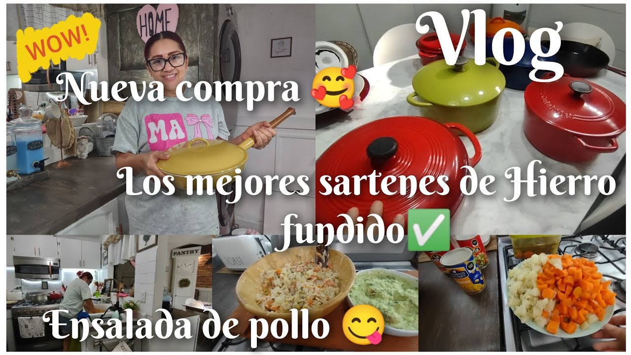 Compra para la cocina ✨ sartenes de hierro fundido 👍🏻 ensalada de pollo 😋 fácil y económica 👌🏻 Cozy 