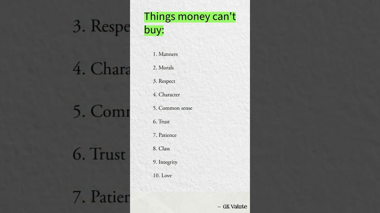 Things Money Cannot Buy ! | Gk Valute #shortsfeed #shorts