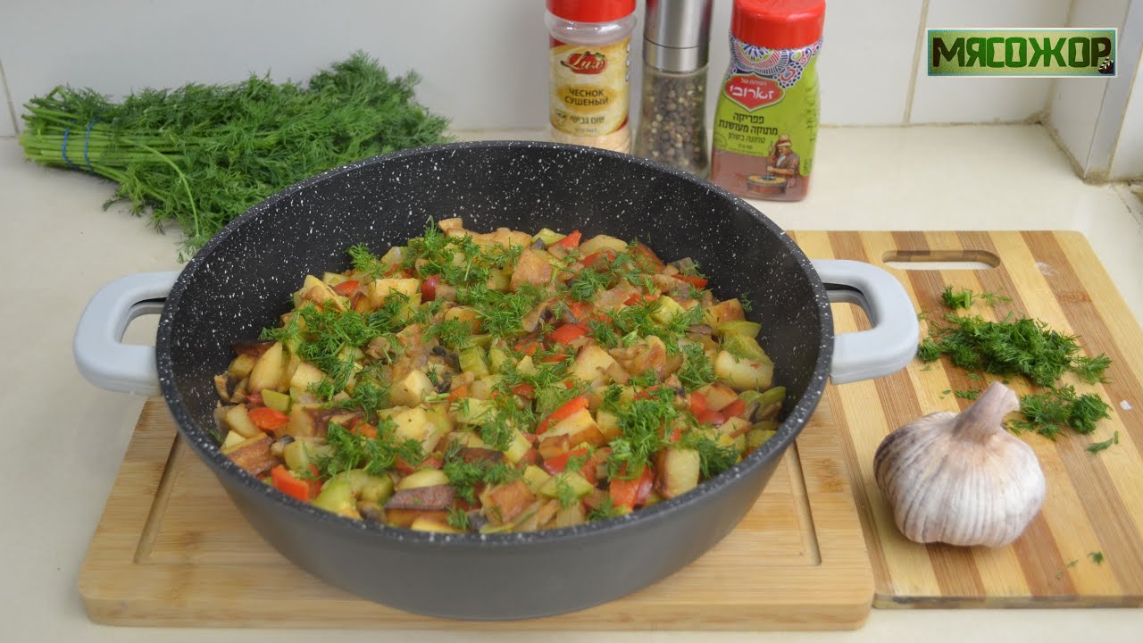 Рагу с кабачками, грибами и картошкой