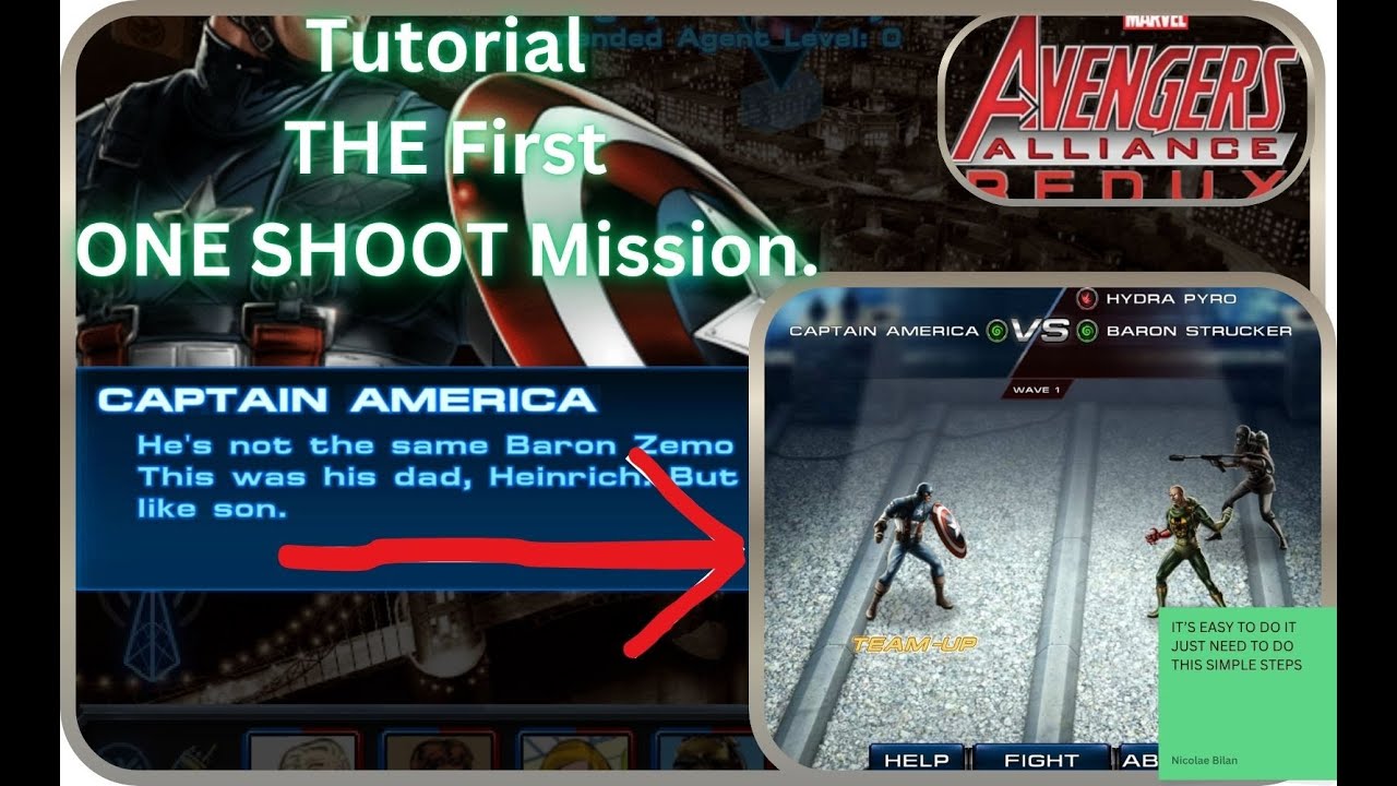 How to Marvel Avengers Alliance Redux First Tutorial For Captain America One Shoot Mission.