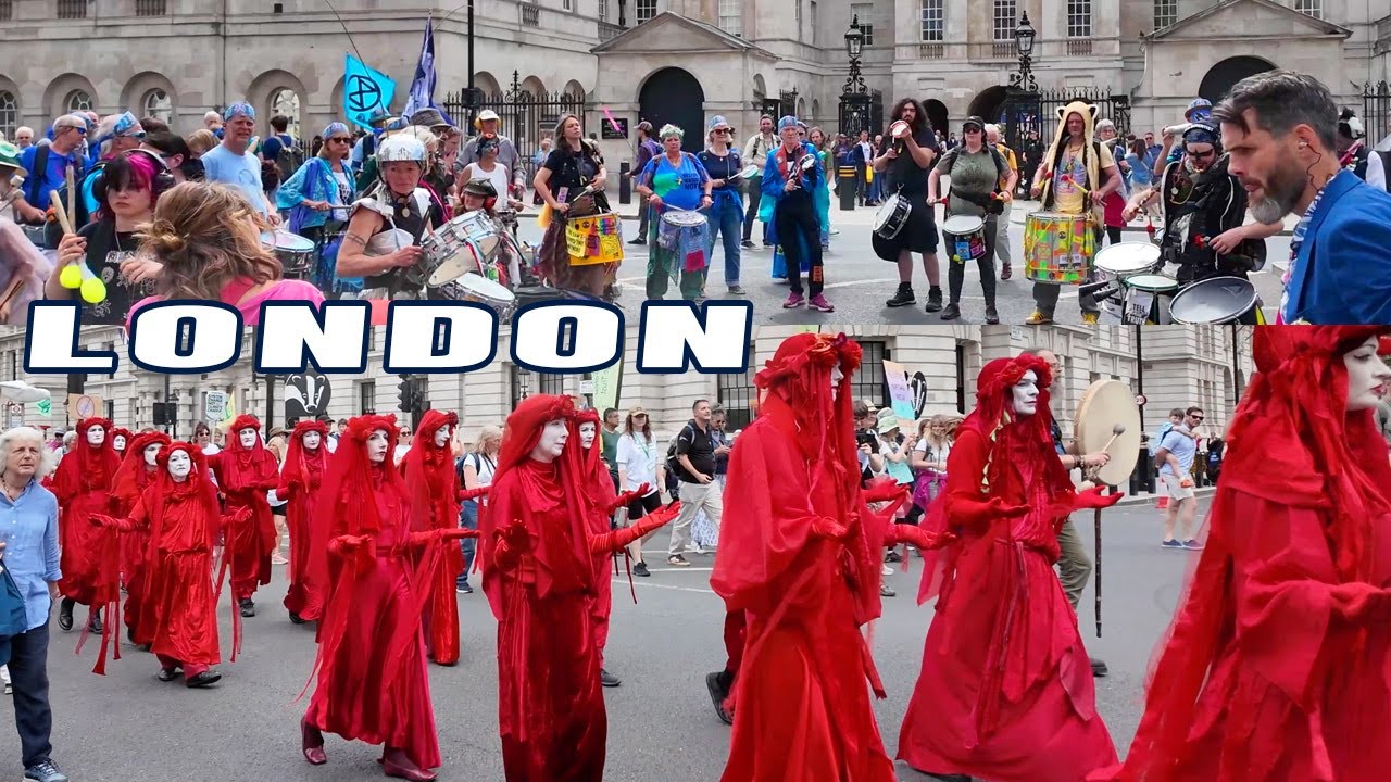 [4K] LONDON WALK -  THOUSANDS PEOPLE JOIN 'RESTORE NATURE NOW' MARCH IN CENTRAL LONDON