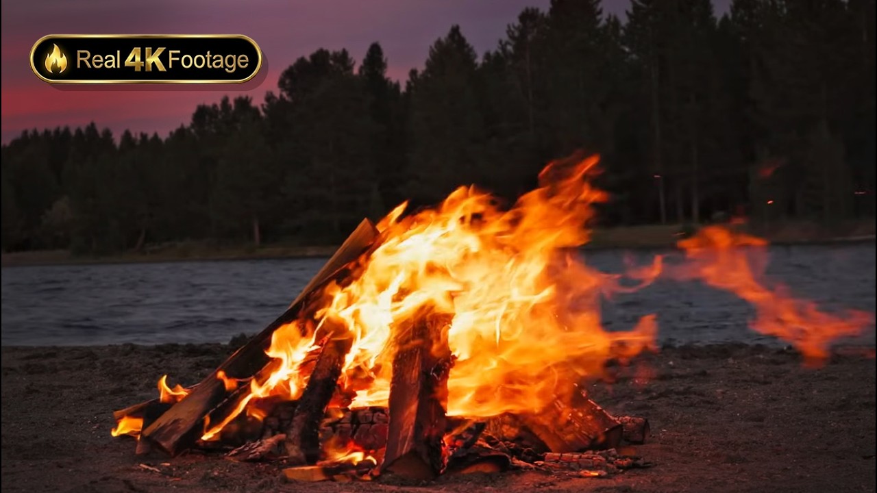 🔥 Ultimate Yellowstone Valley Campfire Ambience | Relaxing Lakeside Sounds 12 hrs