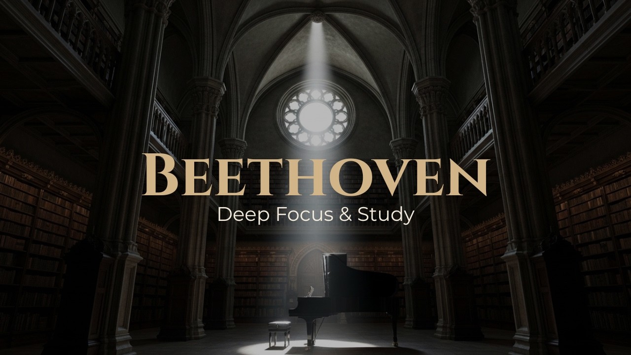 Beethoven Inspired Piano Study Music Relaxing Classical Piano for Focus & Reading (1 Hour)